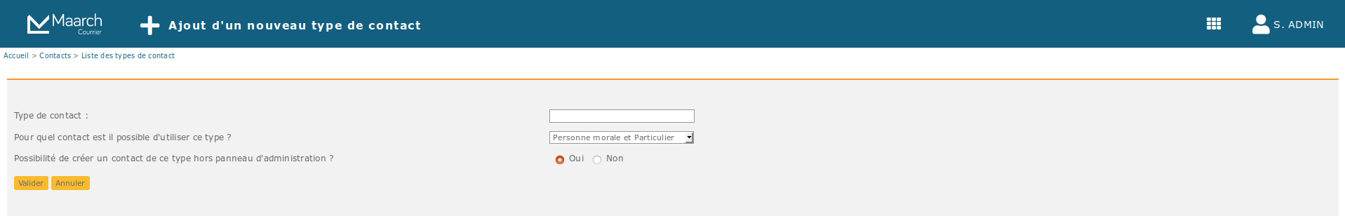 Type de contacts
